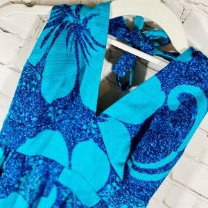 Vintage 70’s Hukilau Fashions Halter Dress, Size 4